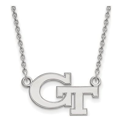 Georgia Institute of Technology 10K White Gold G-T Small Necklace