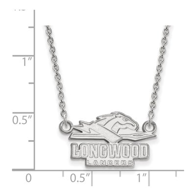 Longwood University 10K White Gold Small Lancers Necklace – view 2
