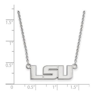 Louisiana State University 10K White Gold L-S-U Small Necklace – view 2