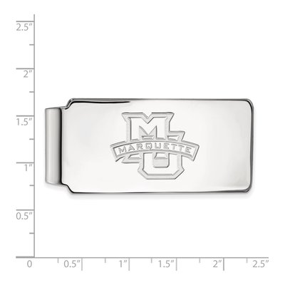 10K White Gold Logoart Marquette University Money Clip – view 2