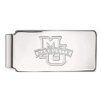 10K White Gold Logoart Marquette University Money Clip