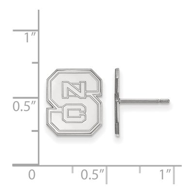 North Carolina State University 10K White Gold N-C-S Small Stud Earrings – view 2