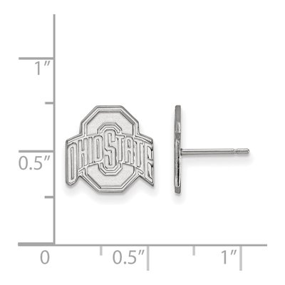 Ohio State University 10K White Gold Small Stud Earrings – view 2