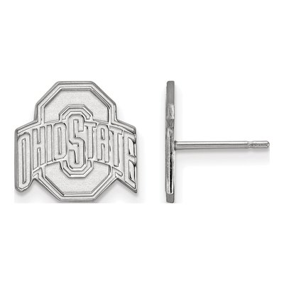 Ohio State University 10K White Gold Small Stud Earrings