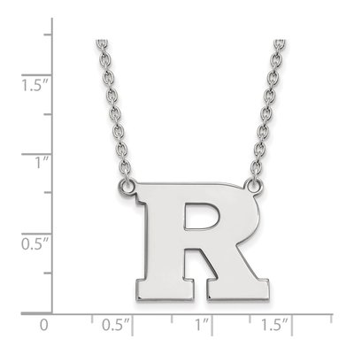 Rutgers University 10K White Gold Large Letter R Necklace – view 2
