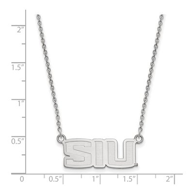 Southern Illinois University 10K White Gold S-I-U Small Necklace – view 2