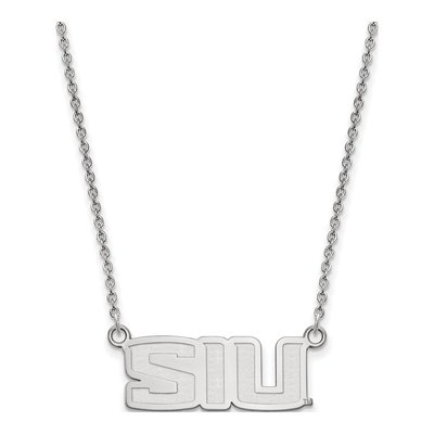 Southern Illinois University 10K White Gold S-I-U Small Necklace
