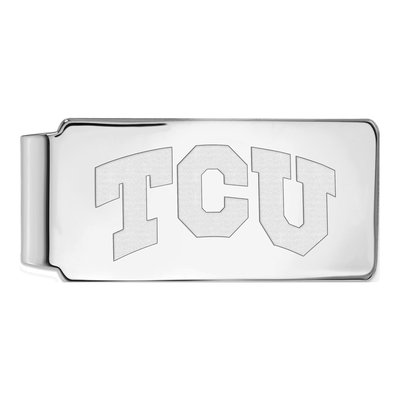 10K White Gold Logoart Texas Christian University T-C-U Money Clip