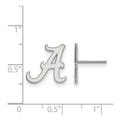 University of Alabama 10K White Gold Small Letter A Stud Earrings – view 2