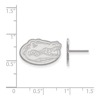 University of Florida 10K White Gold Gator Small Stud Earrings – view 2