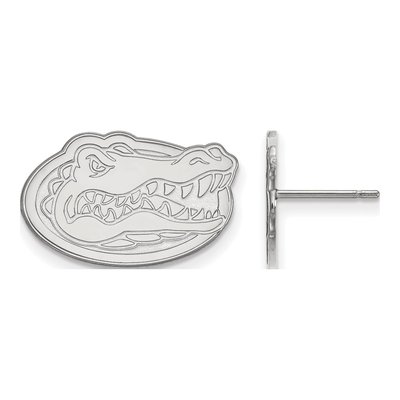 University of Florida 10K White Gold Gator Small Stud Earrings