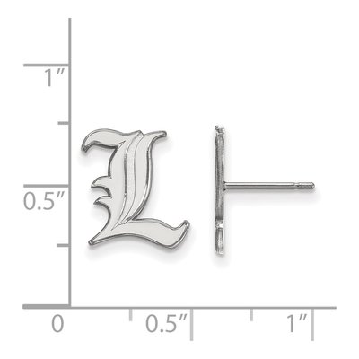 University of Louisville 10K White Gold Small Letter L Stud Earrings – view 2