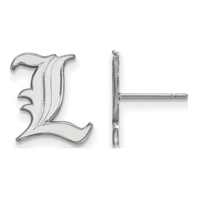 University of Louisville 10K White Gold Small Letter L Stud Earrings