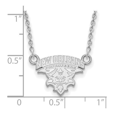 University of New Orleans 10K White Gold Small UNO Pendant Necklace – view 3