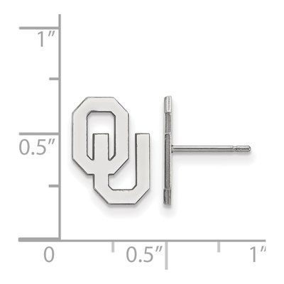 University of Oklahoma 10K White Gold O-U Small Stud Earrings – view 2