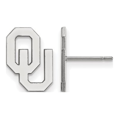 University of Oklahoma 10K White Gold O-U Small Stud Earrings