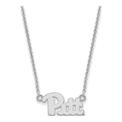 University of Pittsburgh 10K White Gold Small Pitt Panthers Pendant Necklace – view 2