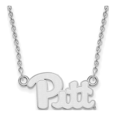 University of Pittsburgh 10K White Gold Small Pitt Panthers Pendant Necklace