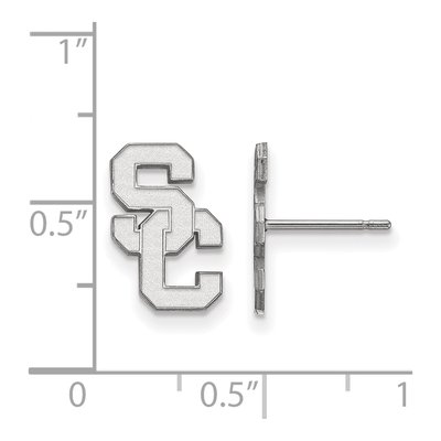 University of Southern California 10K White Gold S-C Small Stud Earrings – view 2