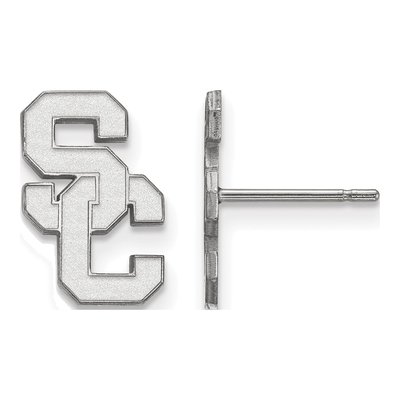 University of Southern California 10K White Gold S-C Small Stud Earrings