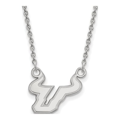 University of South Florida 10K White Gold Bull Small Necklace