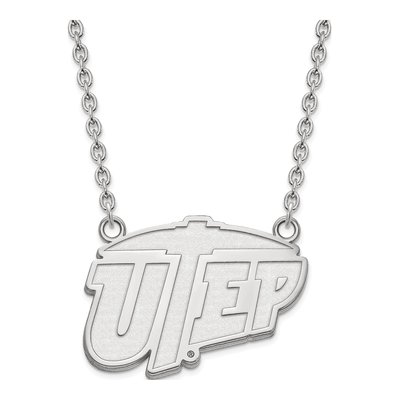 University of Texas at El Paso 10K White Gold Large Necklace