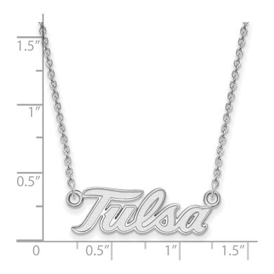 University of Tulsa 10K White Gold Large Of T-U Pendant Necklace – view 3