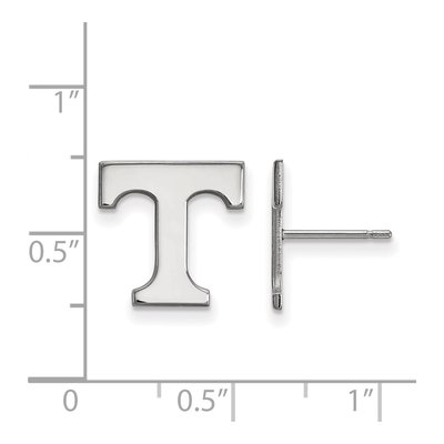 University of Tennessee 10K White Gold Letter T Stud Earrings – view 2