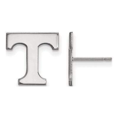 University of Tennessee 10K White Gold Letter T Stud Earrings