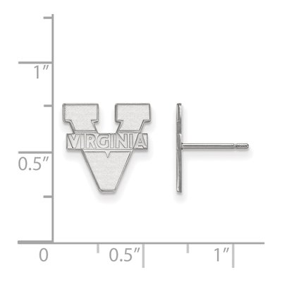 10K White Gold Logoart University Of Virginia Small Post Earrings – view 2