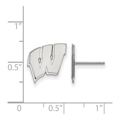 University of Wisconsin 10K White Gold Letter W Stud Earrings – view 2