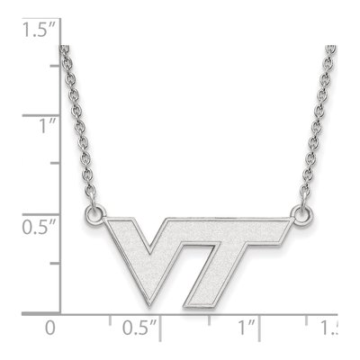 Virginia Tech 10K White Gold V-T Small Necklace – view 2