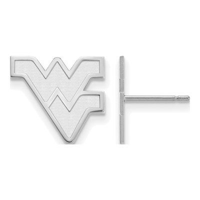 West Virginia University 10K White Gold W-V Small Stud Earrings