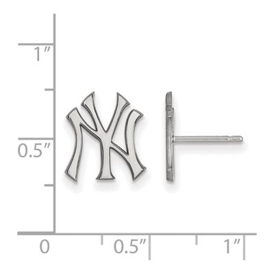 New York Yankees 10K White Gold N-Y Small Stud Earrings – view 3