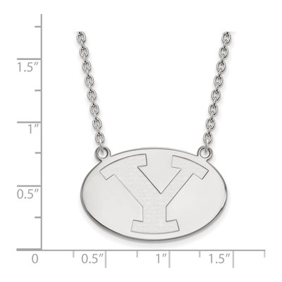 Brigham Young University 10K White Gold Large Letter Y Necklace – view 2