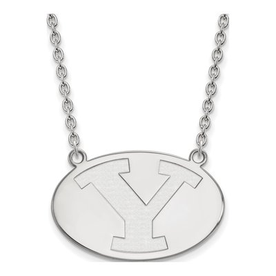 Brigham Young University 10K White Gold Large Letter Y Necklace