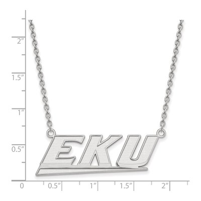 Eastern Kentucky University 10K White Gold Large EKU Pendant Necklace – view 2