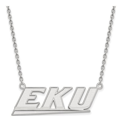Eastern Kentucky University 10K White Gold Large EKU Pendant Necklace