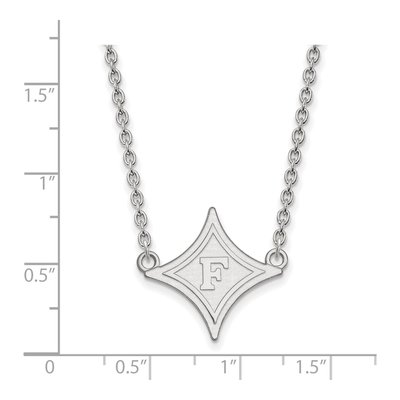 Furman University 10K White Gold Large Pendant Necklace – view 2
