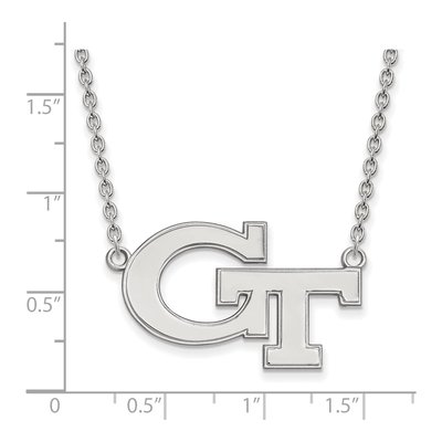 Georgia Institute of Technology 10K White Gold Large Tech Pendant Necklace – view 2