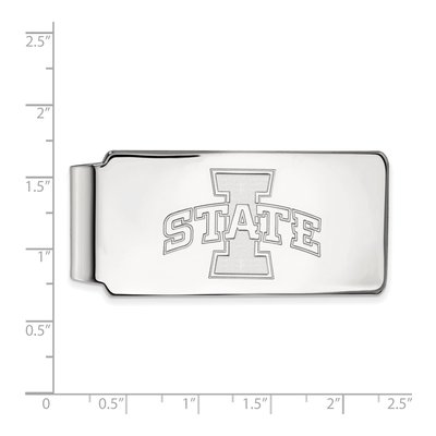 10K White Gold Logoart Iowa State University Money Clip – view 2