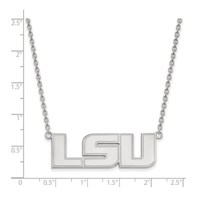 Louisiana State University 10K White Gold LSU Large Pendant Necklace – view 2