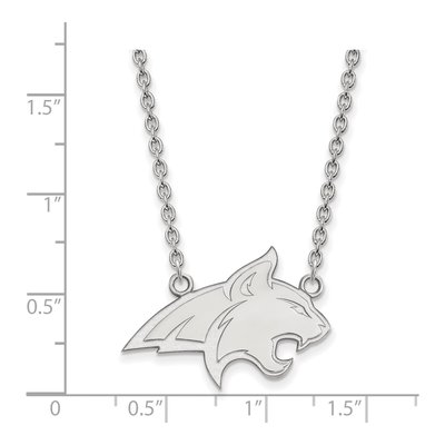 Montana State University 10K White Gold Bobcat Large Necklace – view 2