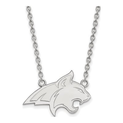 Montana State University 10K White Gold Bobcat Large Necklace