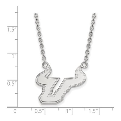 University of South Florida 10K White Gold Large USF Bulls Pendant Necklace – view 2