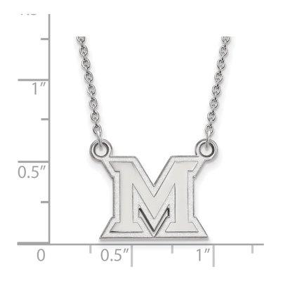 Miami University 10K White Gold Small Ohio Letter M Necklace – view 2
