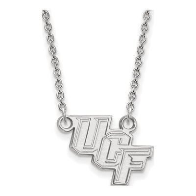 University of Central Florida 10K White Gold Small UCF Knights Pendant Necklace