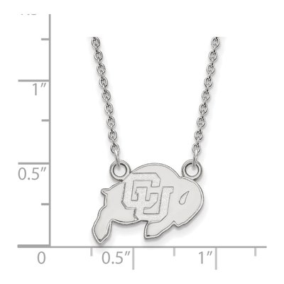 University of Colorado 10K White Gold Small Buffaloes Pendant Necklace – view 2