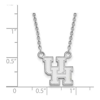 University of Houston 10K White Gold U-H Small Pendant Necklace – view 2