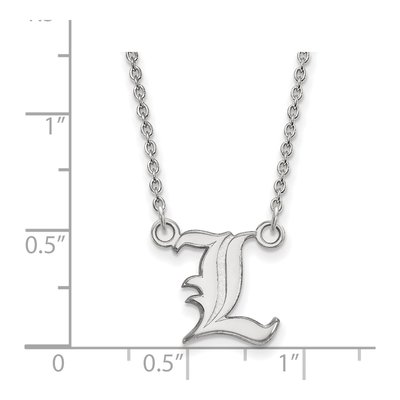 University of Louisville 10K White Gold Small Letter L Necklace – view 2